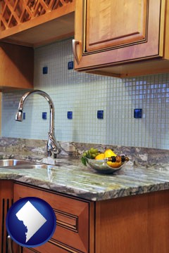 a granite countertop - with Washington, DC icon