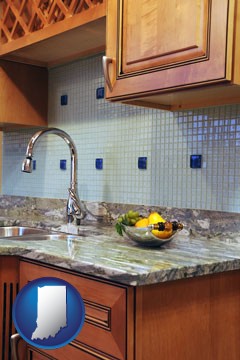 a granite countertop - with Indiana icon