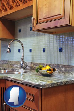 a granite countertop - with Mississippi icon