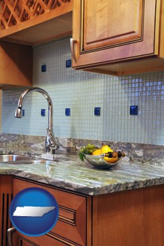 a granite countertop - with Tennessee icon