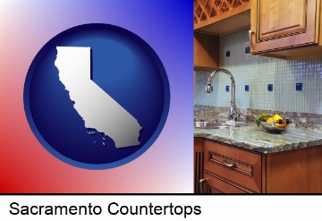 a granite countertop in Sacramento, CA